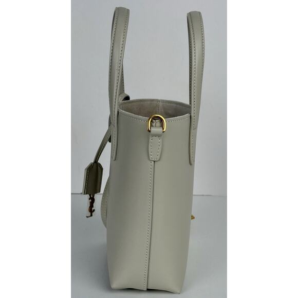 Saint Laurent Shopper Mini Tote Bag Cream Leather - Picture 3 of 6